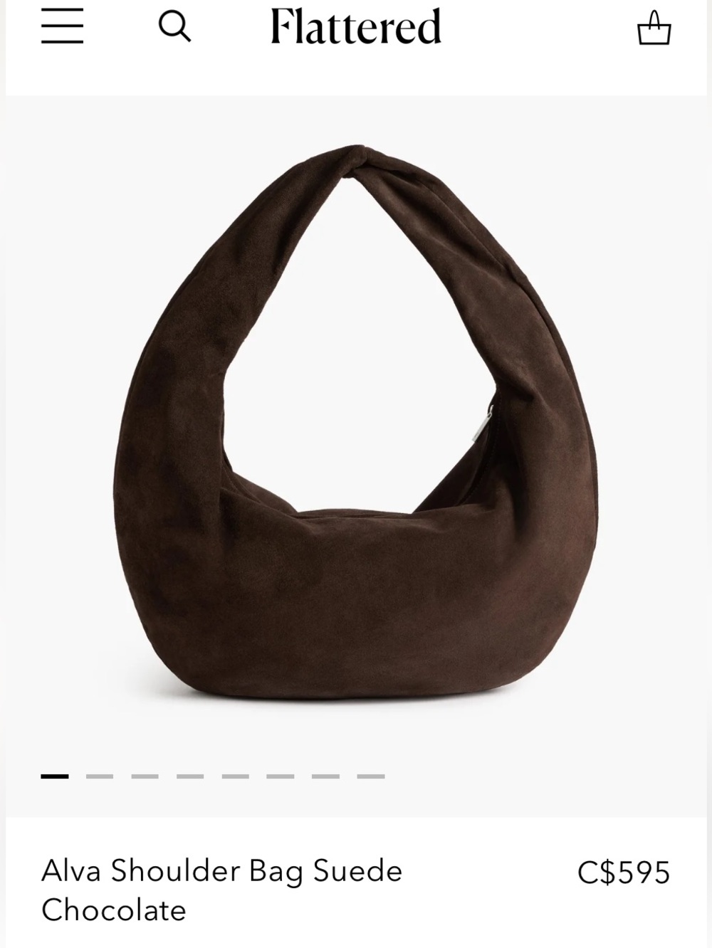 Flattered Alva Suede Shoulder Bag - Chocolate Brown